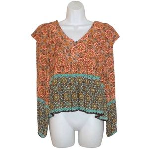 Altar'd State Multi Color Floral Boho Top - women’s XS - NWT